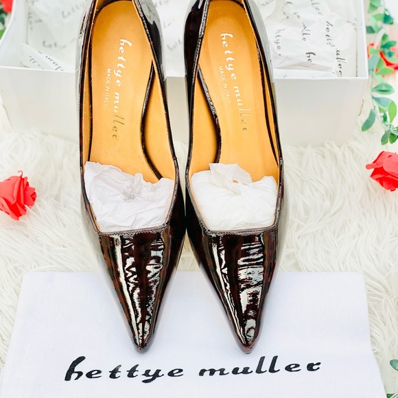 Bettye Muller Storie Leopard Patent Low Pumps - Picture 5 of 11